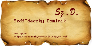 Szádeczky Dominik névjegykártya