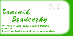 dominik szadeczky business card